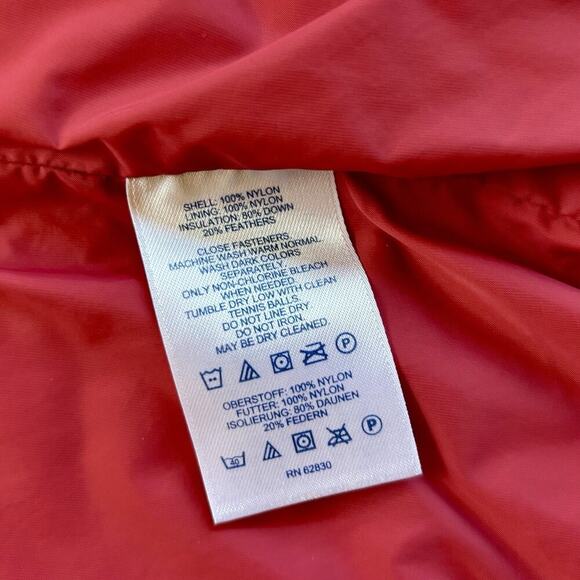 Lands’ End Womens Down Puffer Vest Size M P Medium Petite Red Preppy Outdoor - Picture 4 of 8